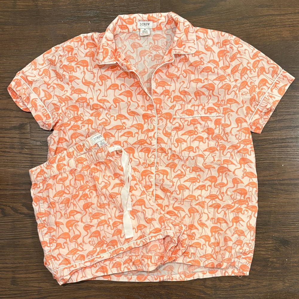 J Crew Short + Short Sleeve Pajama Set